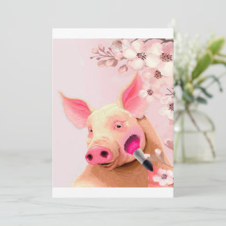 Tarjeta Festiva amante de los cerdos de belleza
