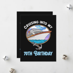 Tarjeta Festiva Amante de los Cruceros Navegando hacia mis 70 años