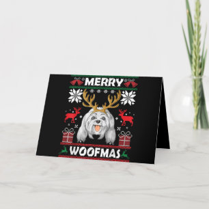 Tarjeta Festiva Amante de los Perros   Feliz Woofmas Lindo Cachorr