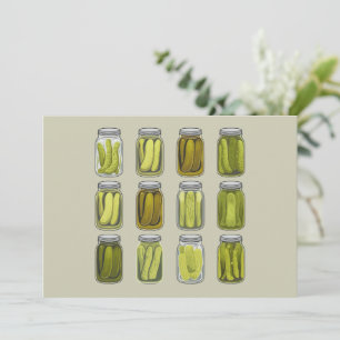 Tarjeta Festiva Amante de Pickle Tarro de Pickles Enlatados Vintag