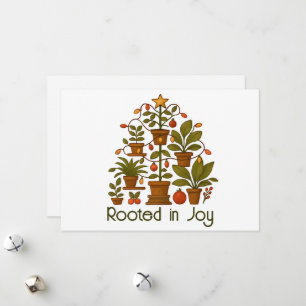 Tarjeta Festiva Amante de Plantas Festivas Saludos Botánicos de Fi