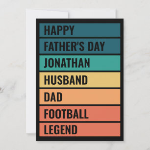 Tarjeta Festiva Amante del Fútbol Retro Personalizado Día del Padr