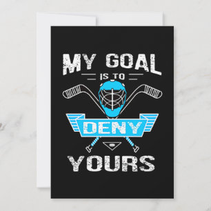 Tarjeta Festiva Amante del Hockey Mi Meta Es Negar la Tuya
