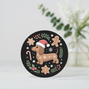 Tarjeta Festiva Amante del perro salchicha de jengibre y pan de je