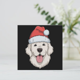Tarjeta Festiva Amante del Retriever Dorado Crema Sombrero de Sant