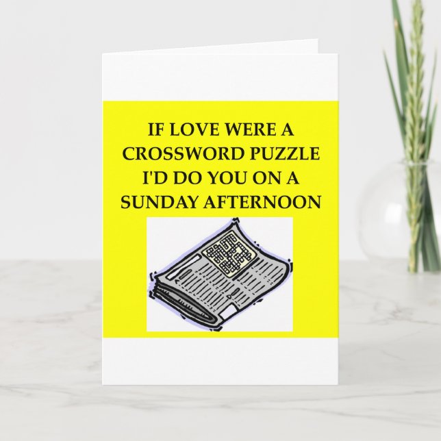 Tarjeta Festiva Amante del rompecabezas de CROSSWORD (Anverso)