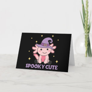 Tarjeta Festiva Amantes de Axolotl Espeluznantes Animales Lindos P