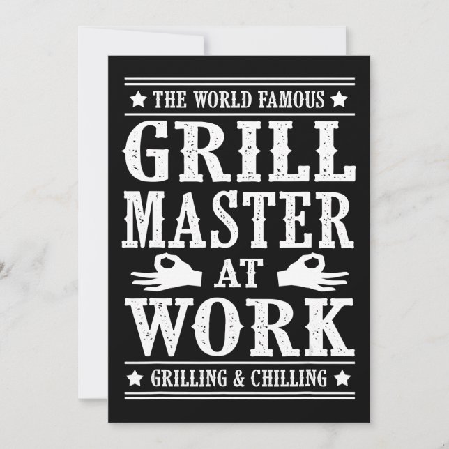 Tarjeta Festiva Amantes de barbacoa | El Famoso Maestro Grill En E (Anverso)