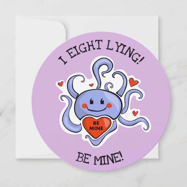 Tarjeta Festiva Amantes de San Valentín del pulpo (Anverso)