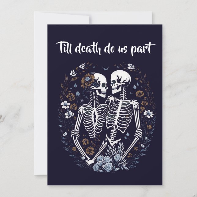 Tarjeta Festiva Amantes de Skelton hasta que la muerte nos separe (Anverso)