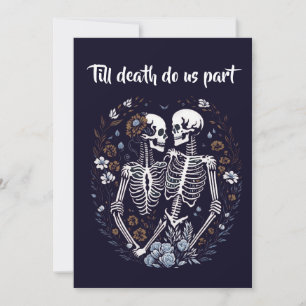 Tarjeta Festiva Amantes de Skelton hasta que la muerte nos separe