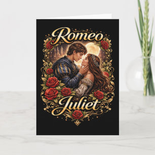 Tarjeta Festiva Amantes de Verona iluminados por la luna