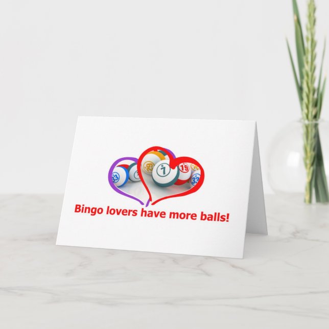 Tarjeta Festiva amantes del bingo (Anverso)