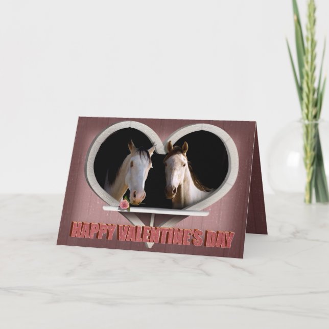 Tarjeta Festiva Amantes del caballo Valentine (Anverso)