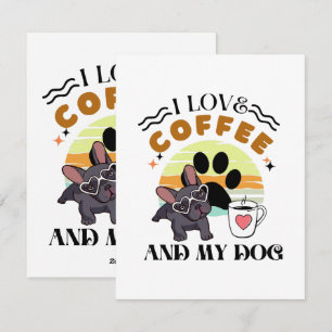 Tarjeta Festiva Amantes del Café - Me encanta el café y mi perro