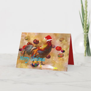 Tarjeta Festiva Amantes del pollo Navidades