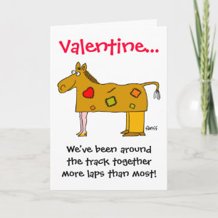 Tarjeta Festiva Amantes divertidos de los caballos de San Valentín