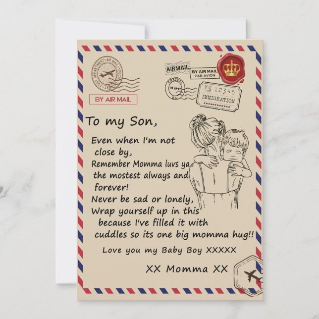 Tarjeta Festiva Amar a hijo | Carta A Mi Hija Que Te Ama Niño (Anverso)