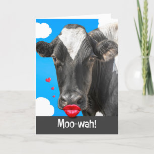 Tarjeta Festiva Amar A La Vaca Romance Con Grandes Lilos De Besado