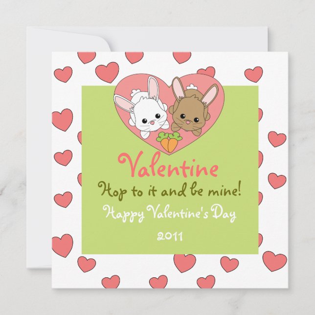 Tarjeta Festiva Amar a los conejitos (Anverso)