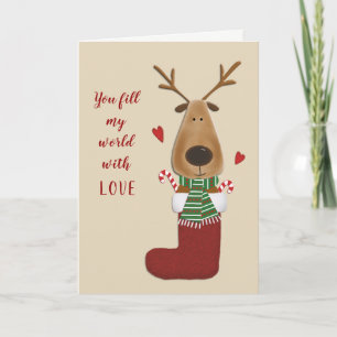 Tarjeta Festiva Amar a los Navidades de pareja de cónyuges de Love