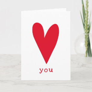 Tarjeta Festiva Amar El día de San Valentín del Corazón Rojo