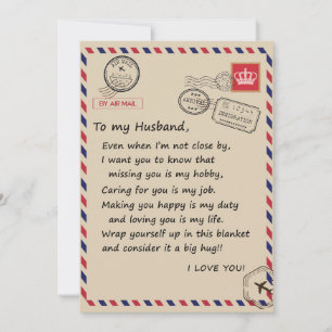 Tarjeta Festiva Amar Esposo Carta a mi esposo te amo