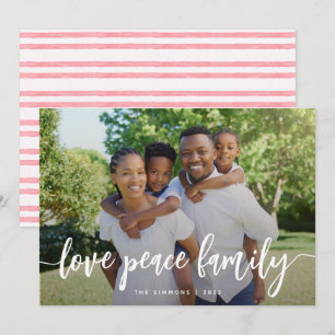 Tarjeta Festiva Amar la paz Familia Moderna Pincel Foto de escritu