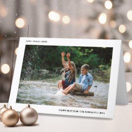 Tarjeta Festiva Amar la Paz | Foto de Año Nuevo Feliz Minimalista