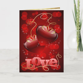 Tarjeta Festiva Amar los corazones rojos y los rosas