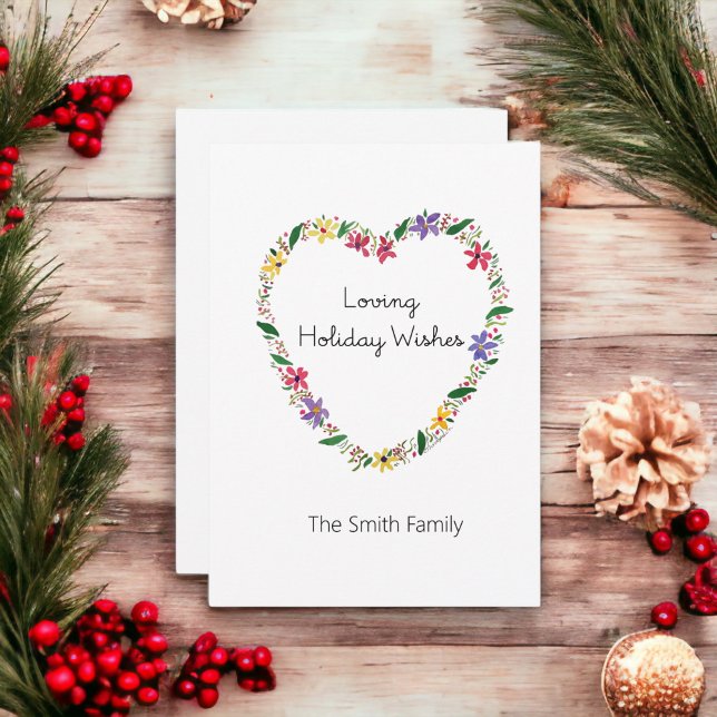 Tarjeta Festiva Amar los deseos de vacaciones con la personalizaci (Send love to family and friends this holiday season)