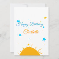 Amarillo de estrellas azules feliz cumpleaños agre