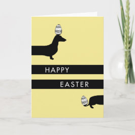 Tarjeta Festiva Amarillo divertido Pascua del Dachshund