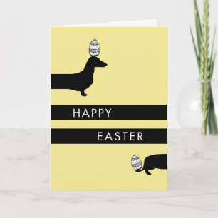 Tarjeta Festiva Amarillo divertido Pascua del Dachshund
