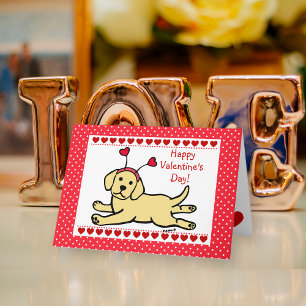 Tarjeta Festiva Amarillo Inocente Labrador Puppy Valentine