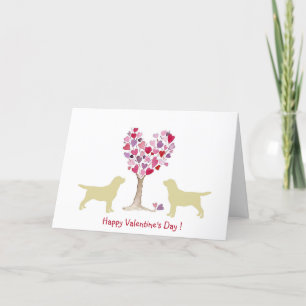 Tarjeta Festiva Amarillo Labrador Valentine