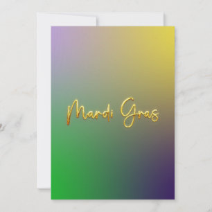 Tarjeta Festiva Amarillo, Púrpura, Verde de Mardi Gras