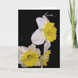 Tarjeta Festiva Amarillo sobre el agua blanca color Daffodil