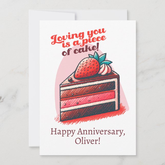 Tarjeta Festiva Amarte Es Un Aniversario Del Pastel De Pasteles. (Anverso)