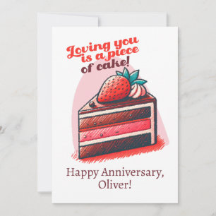 Tarjeta Festiva Amarte Es Un Pedazo De Tarta Aniversario