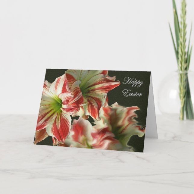 Tarjeta Festiva Amaryllis Reflection Happy Easter Card (Anverso)