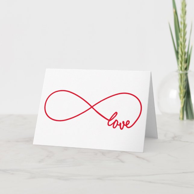 Tarjeta Festiva Ame para siempre, muestra roja del infinito, amor (Anverso)