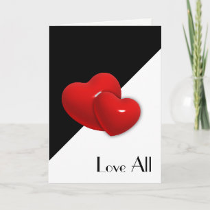 Tarjeta Festiva Ame todos los corazones dobles