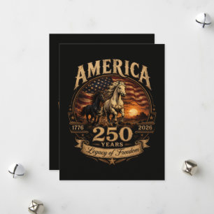 Tarjeta Festiva América 250 Años 1776 2026 Centenario