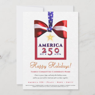 Tarjeta Festiva América 250 Rojo Patriótico Campaña Calendario 202