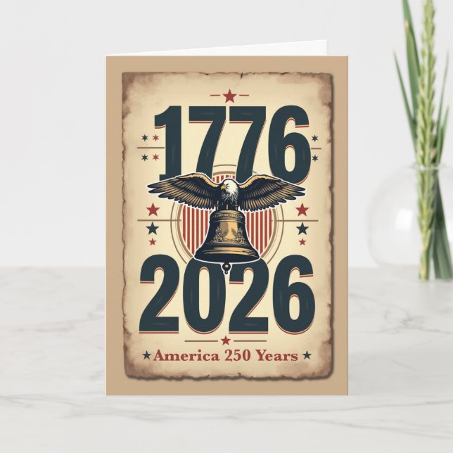 Tarjeta Festiva America 250th Anniversary Patriotic Historic  (Anverso)