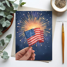Tarjeta Festiva American Flag Patriotic Fourth of July