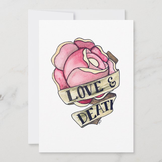 Tarjeta Festiva Americana rose art (Anverso)