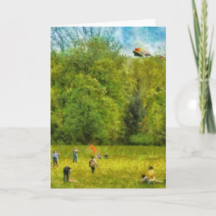 Tarjeta Festiva Americana - vayamos mosca una cometa