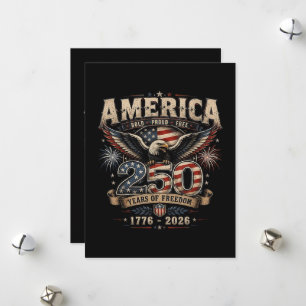 Tarjeta Festiva Americano 250 Aniversario Patriótico USA 4 de Juli